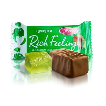Glazed sweets "Rich Feeling" with green apple flavo