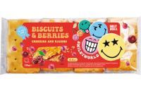 Short dough cookies with filling SmileyWorld® BISCUITS & BERRIES blueberries and raisins