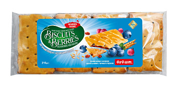 Печенье затяжное с начинкой «BISCUITS & BERRIES» черника и изюм 210 г