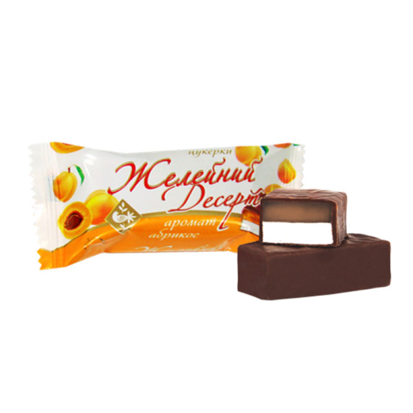 Glazed sweets Jelly dessert with apricot flavour