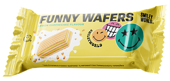 Wafers with filling SmileyWorld® FUNNY WAFERS with lemon cheesecake flavour
