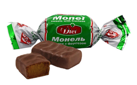 Цукерки глазуровані "Монель з фруктозою", 1 кг