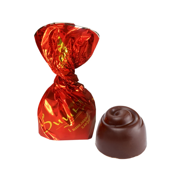 Sweets made of chocolate glaze with filling  Alcoholized Cherry in chocolate glaze