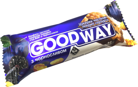Цукерки частково покриті глазур`ю "Гуд Вей" з чорносливом, 840 г (24*35 г)