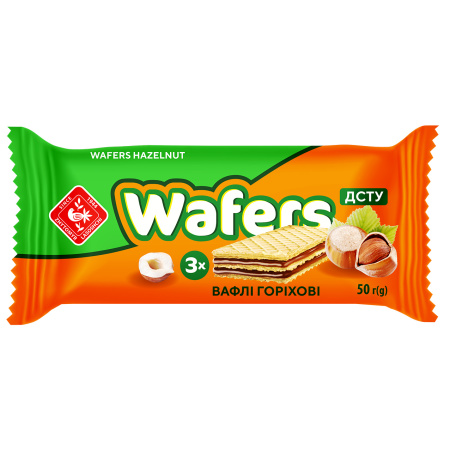 Вафлі з начинкою "Wafers" горіхові, 1200г (24*50г)