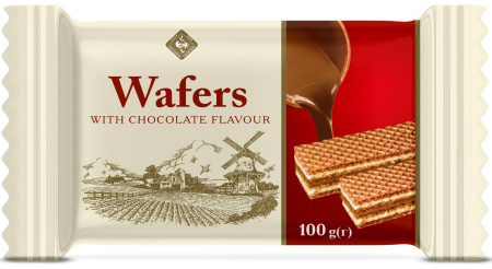 Вафлі з начинкою "Ваферс" з шоколадним смаком, 100 г
